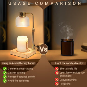 KLL Candle Warmer Lamp adjustable-height 8-7-inches for small jars
