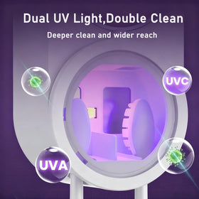 KLUEHOME UV toothbrush sanitizer holder double brush slot supports family use.