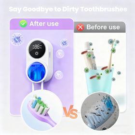 KLUEHOME UV toothbrush sanitizer holder LED display shows status at a glance.
