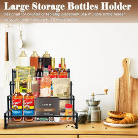 Klxuyuo syrup rack in a café setting showcasing neat condiment display.