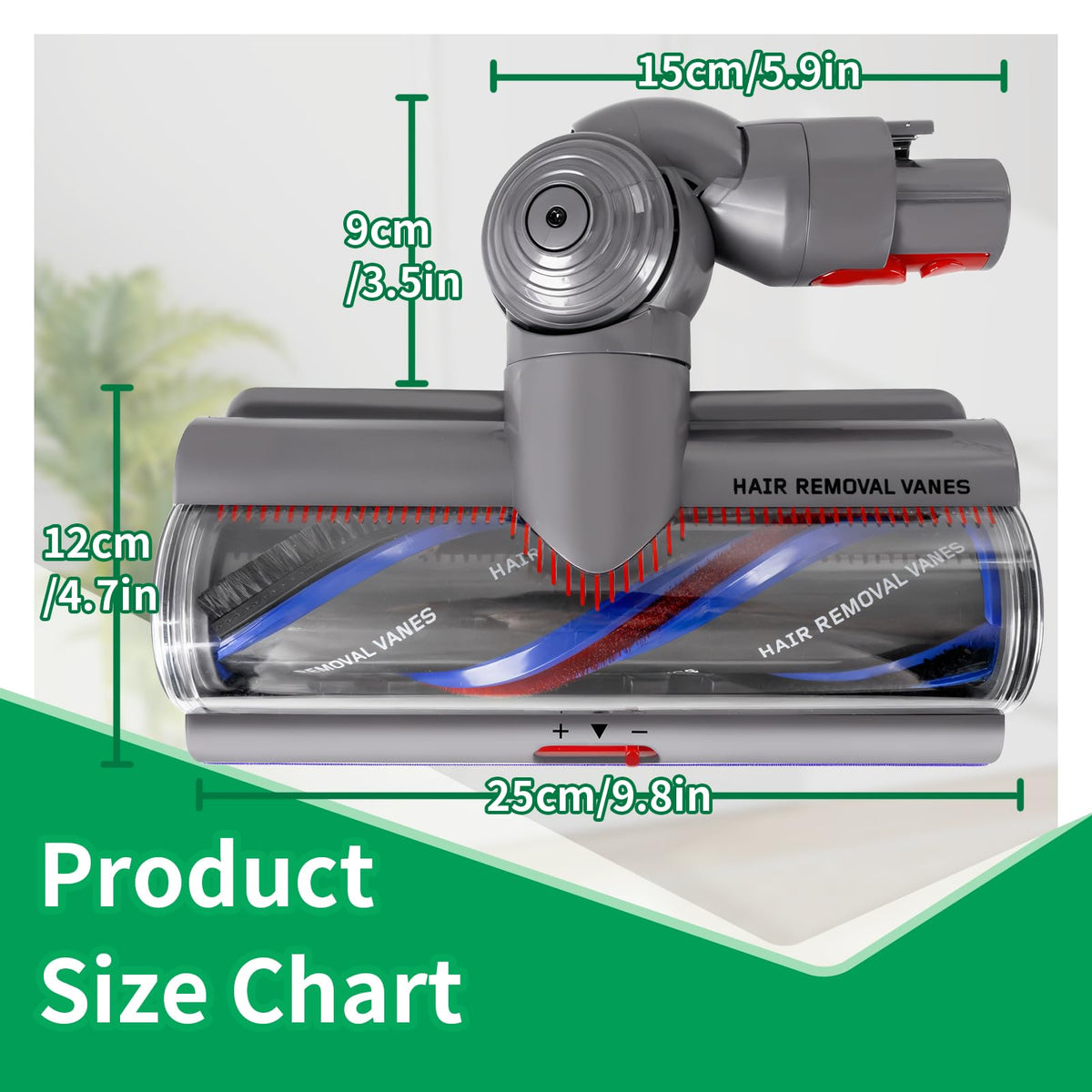 100W motor housing on the Klypticfit cleaner head delivering strong suction.