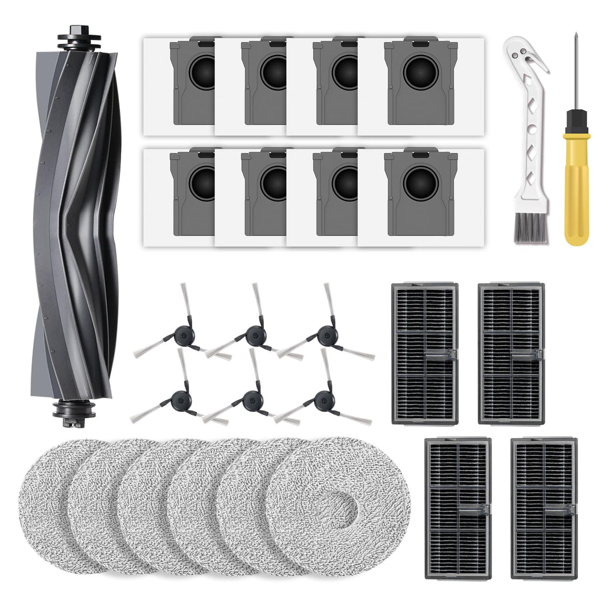 Klypticfit multi-surface rubber brush for Dreame vacuums, traps hair and debris while protecting floors.