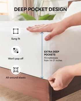 Kmall deep-pocket design keeps liquids and spills away for a dry sleep surface