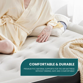 KMFurnila air mattress uses puncture-resistant PVC for durability