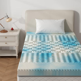 KMFurnila cooling gel topper keeps sleep cool with ventilated foam