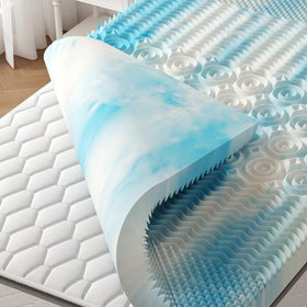 KMFurnila vacuum-sealed topper unboxing demonstrates easy setup and expansion
