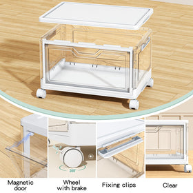 Kmiectse foldable storage bin collapses flat for space-saving setup.