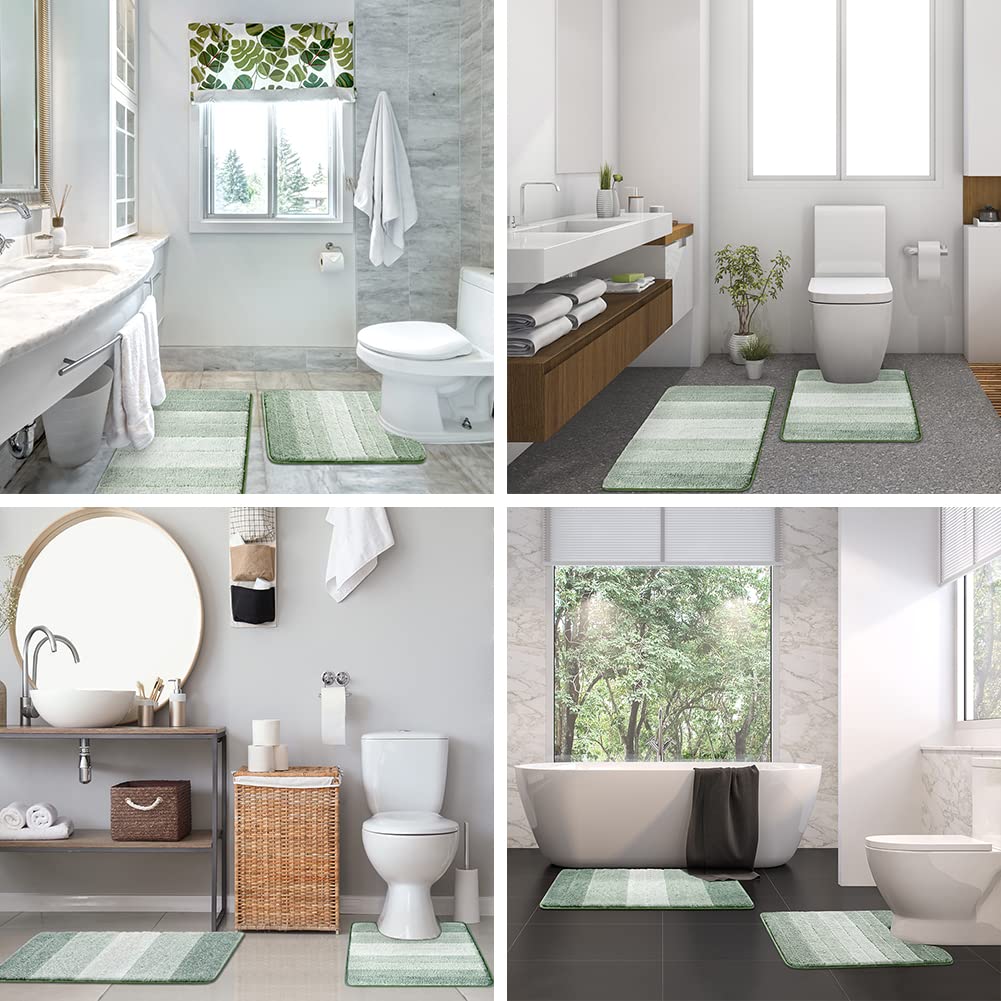 Kmson ombre bath mat green decor adds cozy style to bathroom