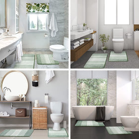 Kmson ombre bath mat green decor adds cozy style to bathroom
