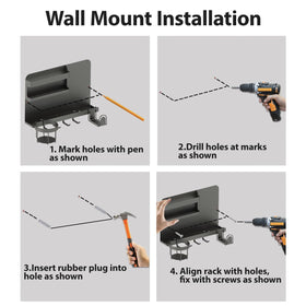 KMUZAWN adhesive installation on smooth wall for no-drill setup.