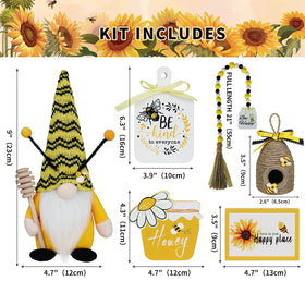 KnomeKo Wood bead garland adds texture and whimsy to bee-themed decor.