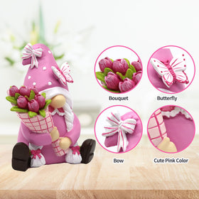 KnomeKo pink gnomes stand 5.7 inches tall for shelves or desks.