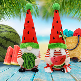 KnomeKo Plush Watermelon Gnome showcases soft texture for cozy décor