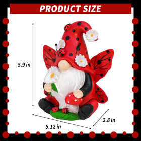 KnomeKo resin gnome showing a tiny mushroom detail for fairy garden vibes