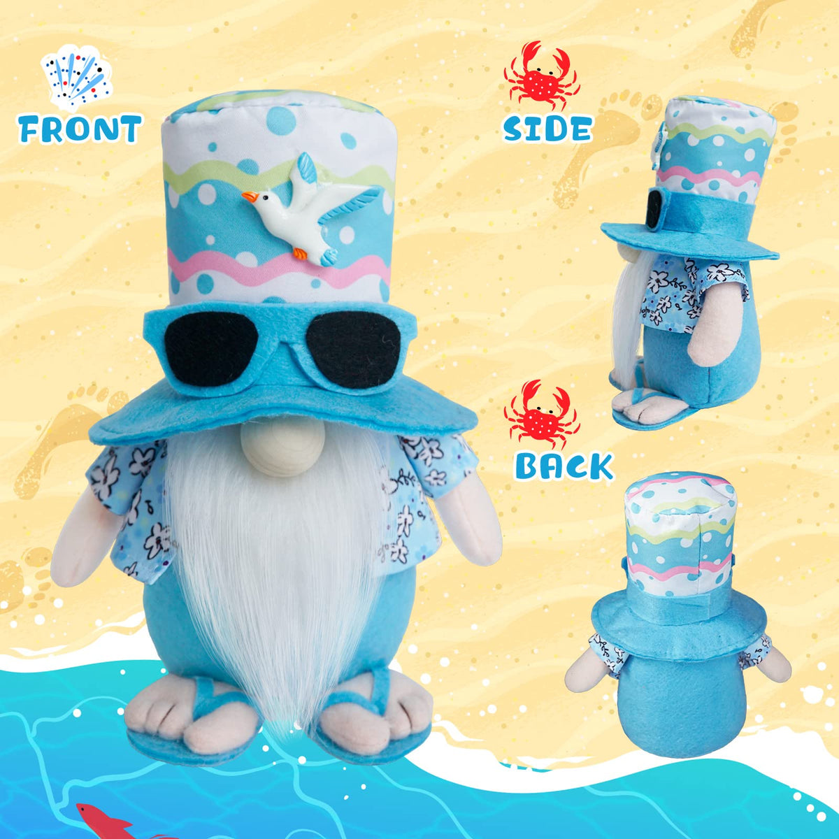 KnomeKo summer gnomes weighted base provide stable display.