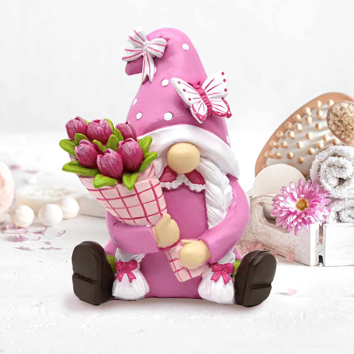KnomeKo tiered tray decor gnomes for year-round home accents.