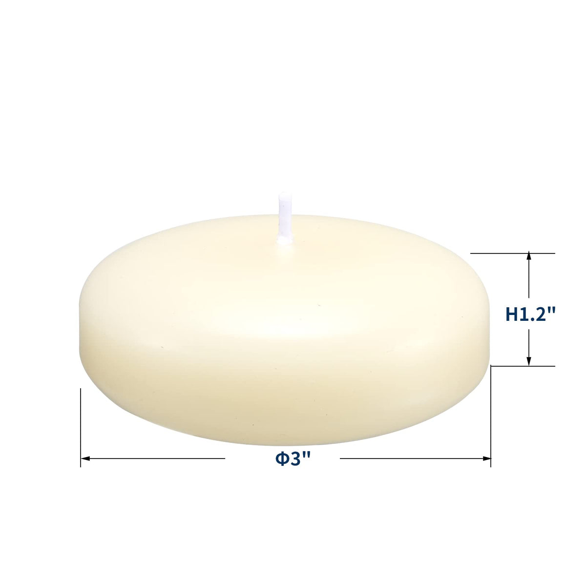 Pack of 36 KNOURT floating candles arranged for elegant table decor.