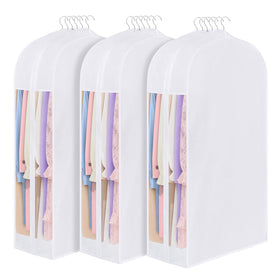 Kntiwiwo 43-inch cotton garment bag with window for quick outfit identification
