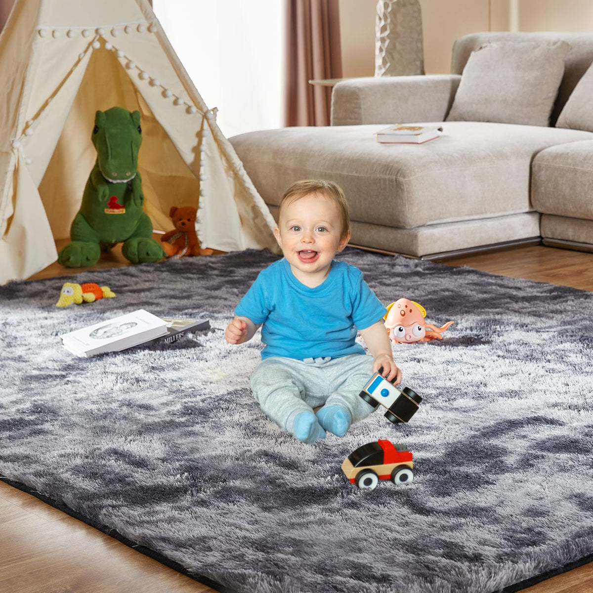 KNZE shag rug suits dorm rooms and play areas for cozy study