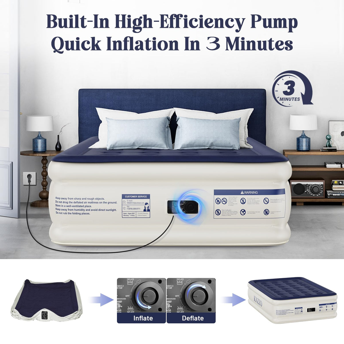 KNZZO 28-chamber design evenly distributes weight for better support.