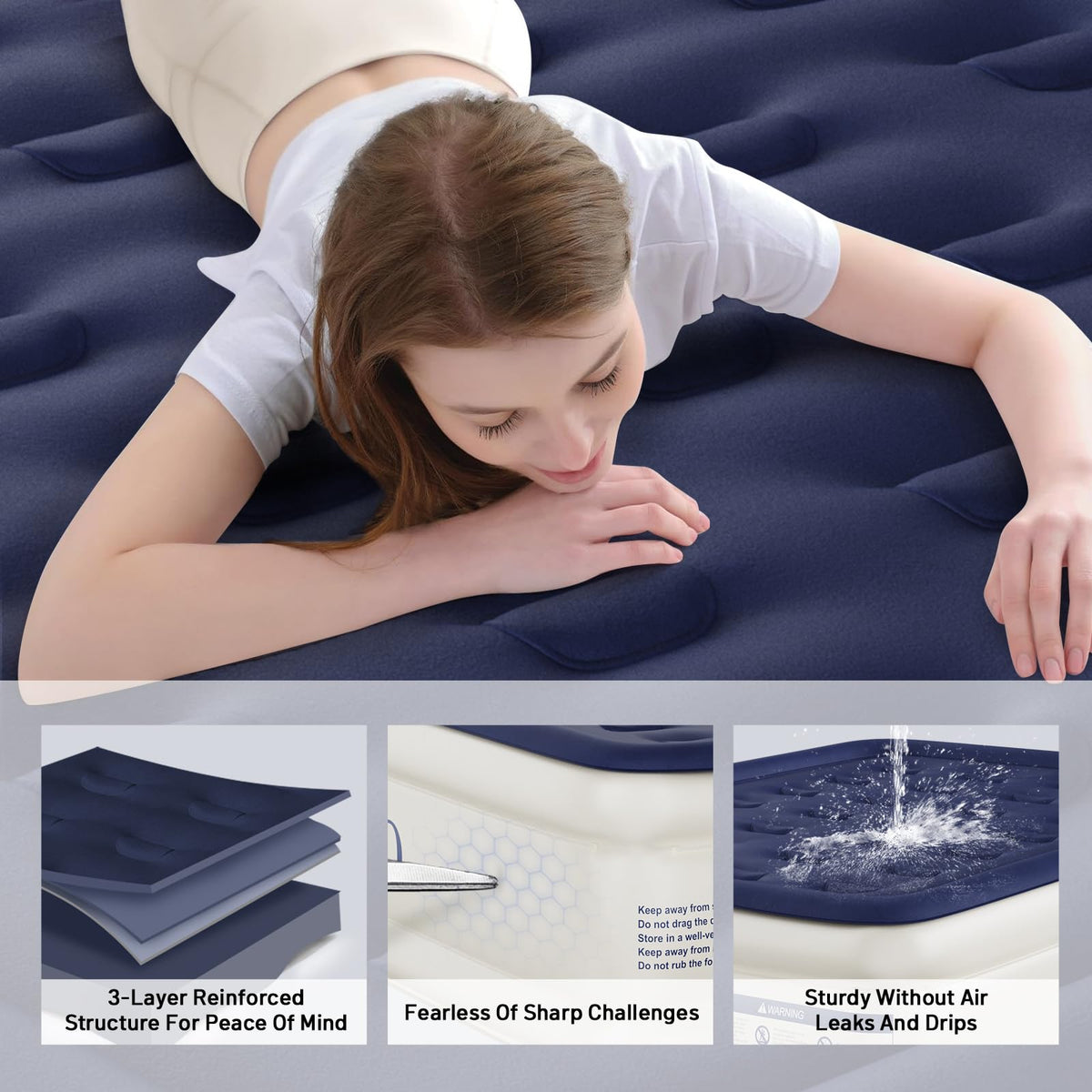 KNZZO compact foldable bed with storage bag for easy transport.