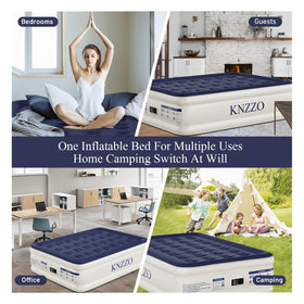 KNZZO built-in pump inflates and deflates quickly for effortless setup.