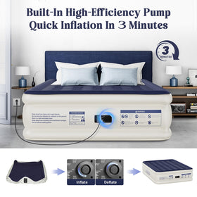 KNZZO queen air mattress with 40-chamber support for stable comfort.