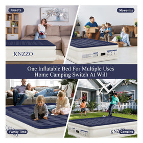 KNZZO queen air mattress folds compactly for storage.