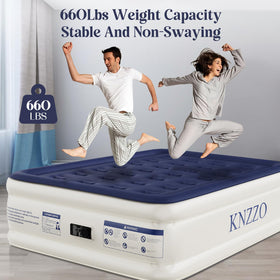 KNZZO air mattress with soft flocked top for luxurious comfort.