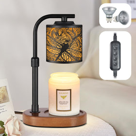 Kobodon candle warmer lamp with dragonfly shade creates inviting ambiance while safely melting wax.
