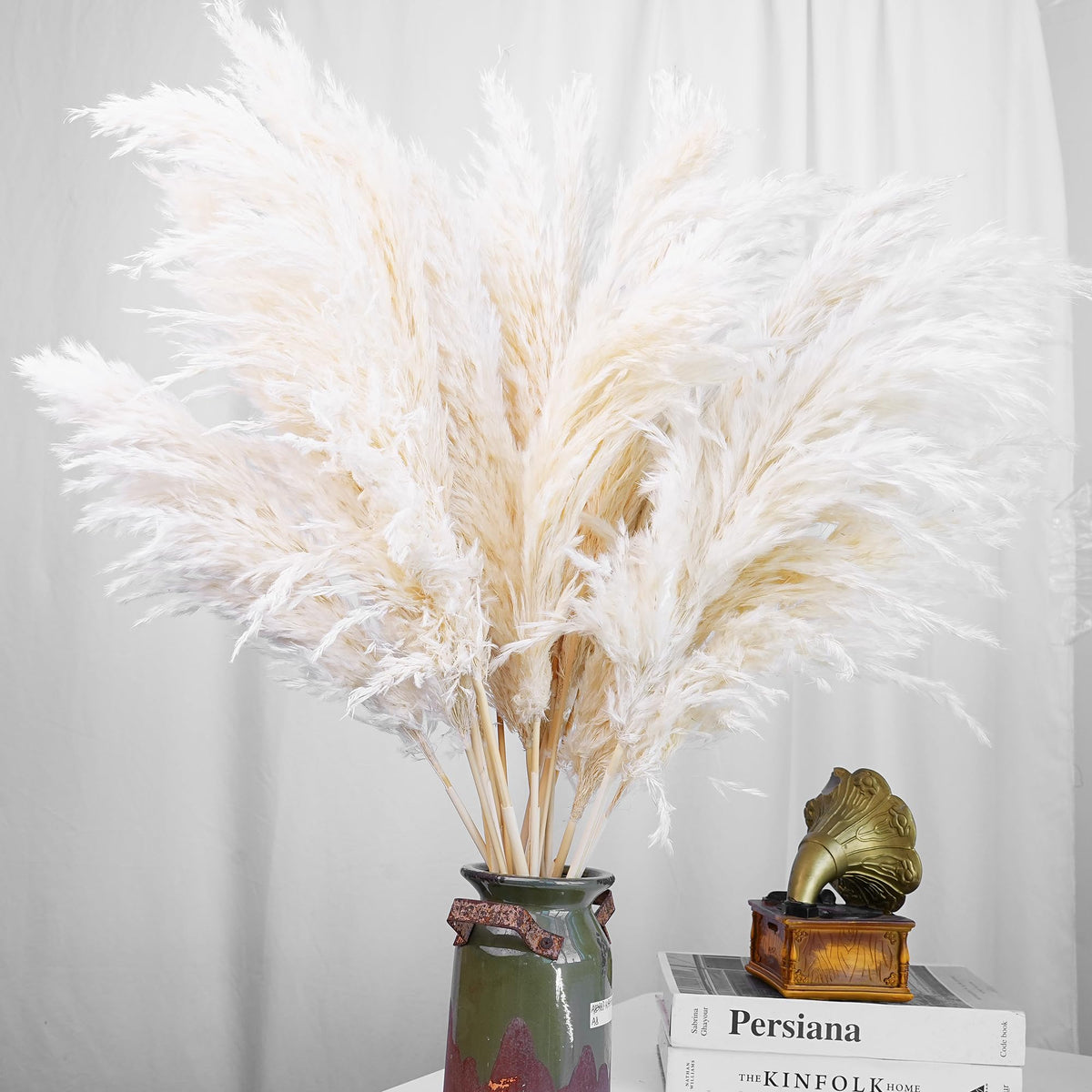 Kocat coffee table centerpiece pampas grass, adds texture and warmth.