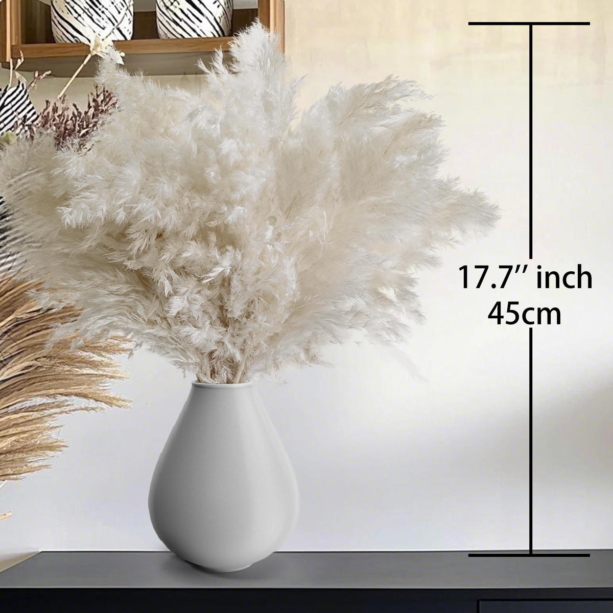 Kocat white pampas grass arch backdrop for wedding or events.