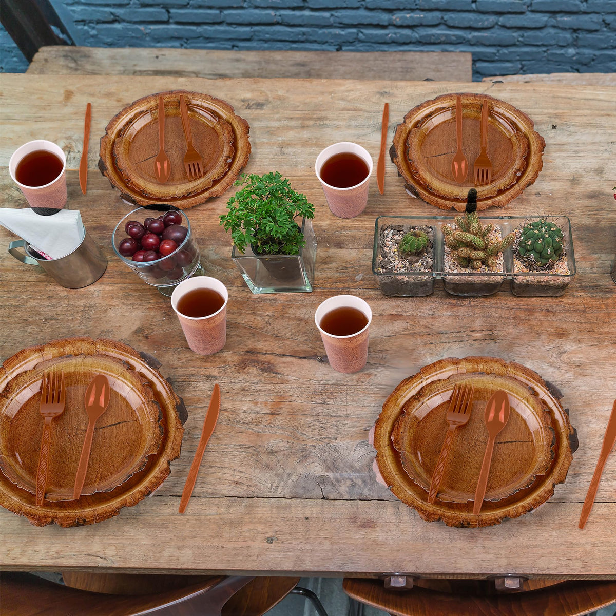 Kochorie wood grain slice tableware display ready for camping meals