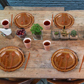 Kochorie wood grain slice tableware display ready for camping meals