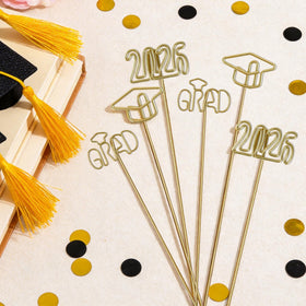 Kockuu gold graduation cap photo holder stand enhances party tables and memory keepsakes.