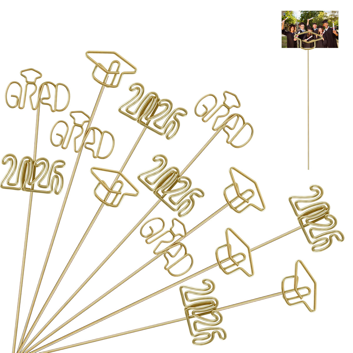 Kockuu graduation cap gold photo holder for elegant display of memories at graduation parties.