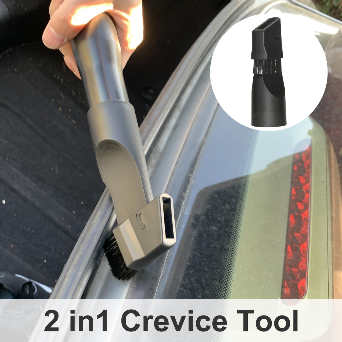 Kodahome 2in1 crevice tool for tight seams and corners.