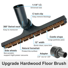 Kodahome soft bristles protect wood surfaces during cleaning.