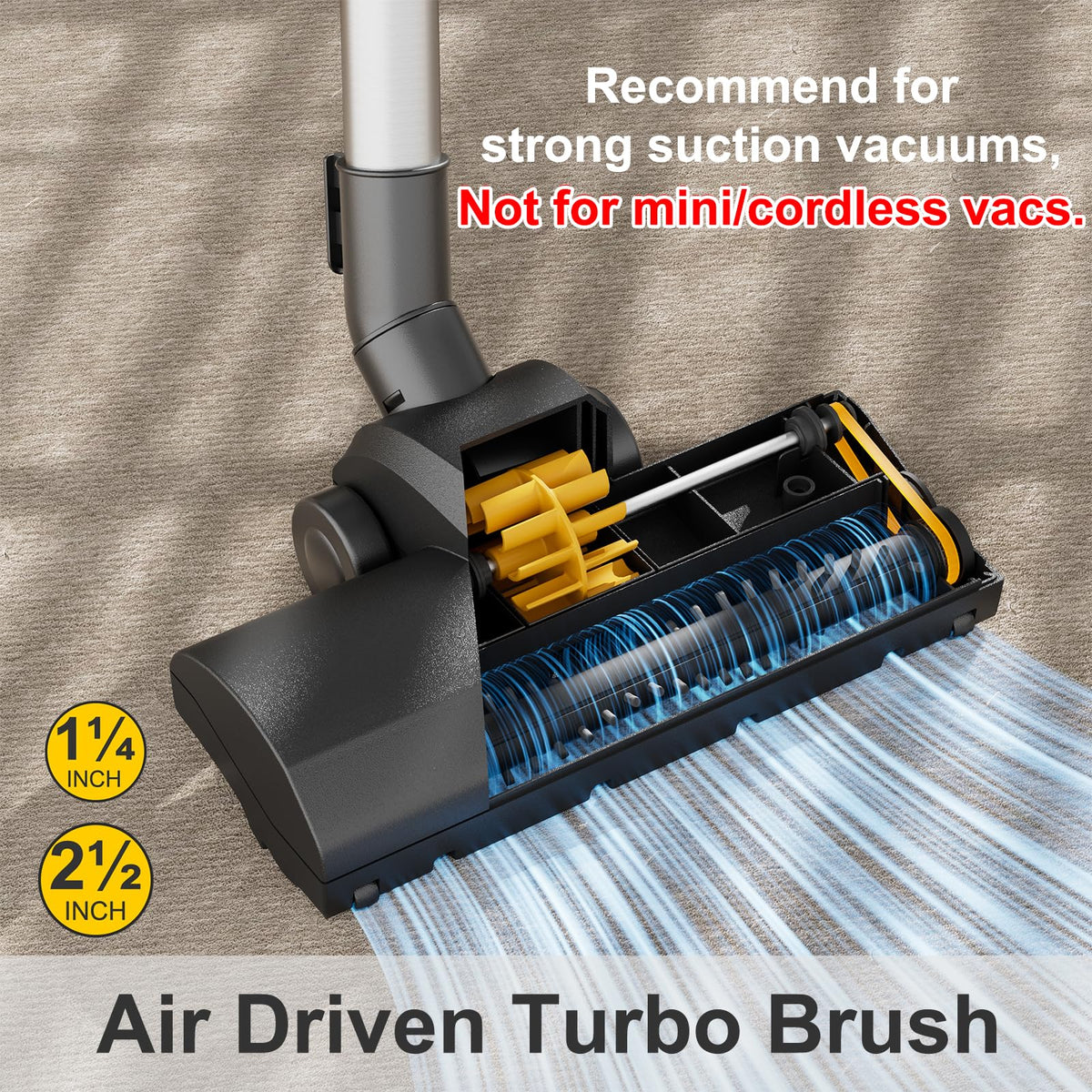 Kodahome Turbo Brush Head 2-1-2 in hose adapter boosts compatibility