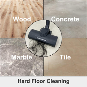 Kodahome Turbo Brush Head cleans area rugs and hard floors