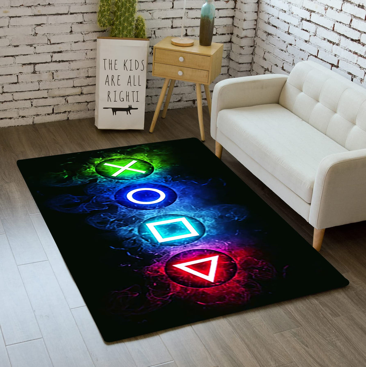 kodhyvj gaming area rug with gamepad design, cozy underfoot for teens room