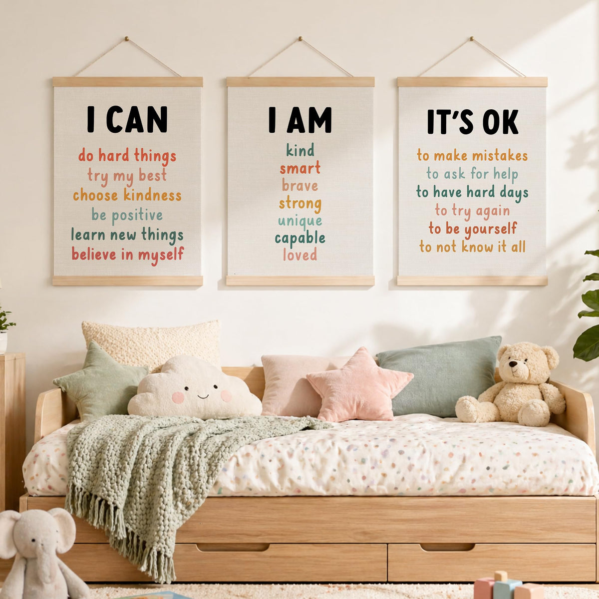 Koesus positive affirmations wall art for kids' motivation in classrooms
