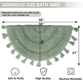 KOEXM half-circle rug is machine washable in cold water for easy care