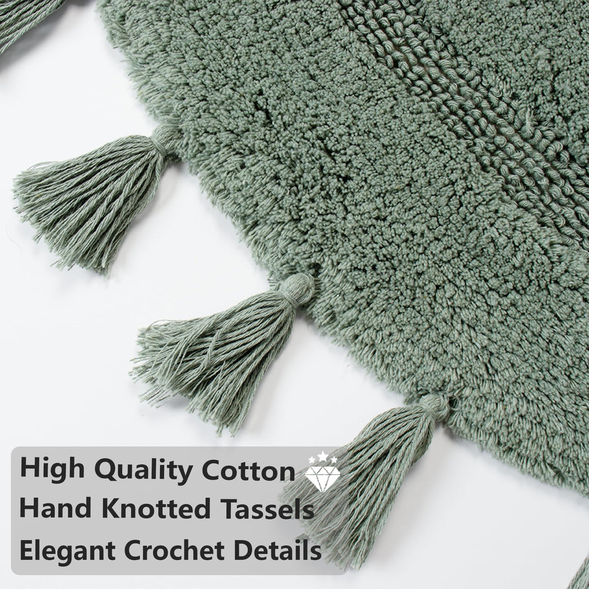 KOEXM tassel-trim rug supports comfortable footing after showers