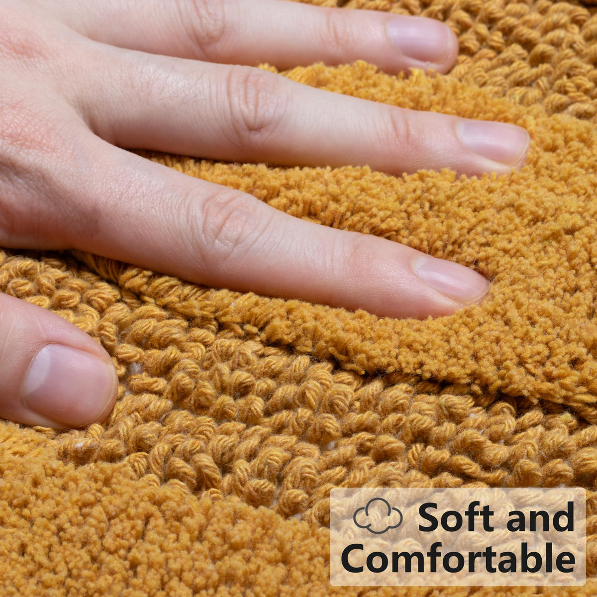KOEXM handwoven cotton rug closeup showing soft texture and craftsmanship.
