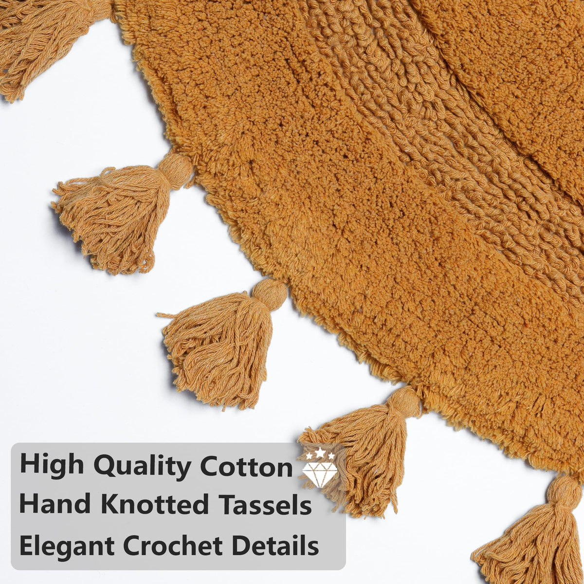 KOEXM non-slip backing keeps bathroom rug in place on smooth floors.