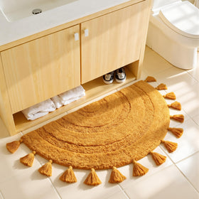 KOEXM soft cotton bath mat closeup reveals cozy fibers.