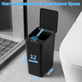 KOEYLE IPX5 waterproof trash bin suited for bathrooms.