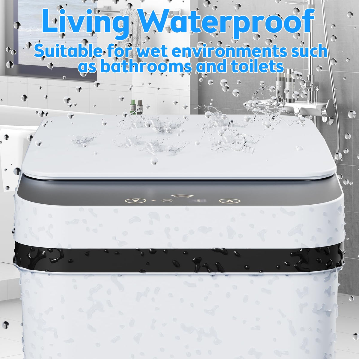 KOEYLE waterproof-ABS-material closeup, durable bin suitable for bathrooms.
