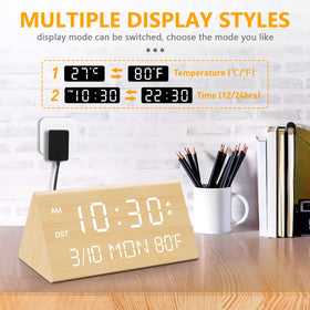 Kogonee dual alarm clock with snooze for gentle wake-up options.